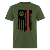 Distressed American Flag SCD T-Shirt - military green