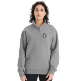 SCD Logo 1/4 Zip Pullover Sweatshirt - heather gray