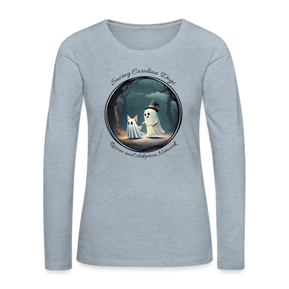 A Ghostly Scene Women's Long Sleeve T-Shirt - heather ice blue