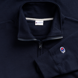 SCD Logo 1/4 Zip Pullover Sweatshirt - navy