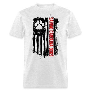 Distressed American Flag SCD T-Shirt - light heather gray