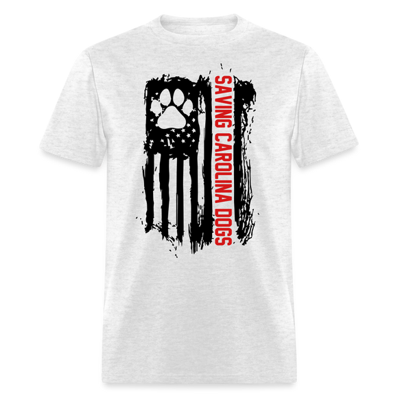 Distressed American Flag SCD T-Shirt - light heather gray