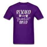 Rescued is my Favorite Breed T-Shirt - purple
