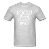 Rescued is my Favorite Breed T-Shirt - heather gray