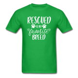 Rescued is my Favorite Breed T-Shirt - bright green