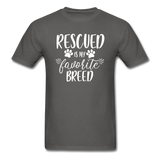 Rescued is my Favorite Breed T-Shirt - charcoal