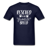 Rescued is my Favorite Breed T-Shirt - navy