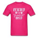 Rescued is my Favorite Breed T-Shirt - fuchsia