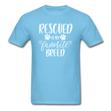Rescued is my Favorite Breed T-Shirt - aquatic blue
