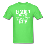 Rescued is my Favorite Breed T-Shirt - kiwi