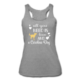 All You Need is Love and a Carolina Dog Women’s Tri-Blend Racerback Tank - heather gray