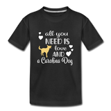 All You Need is Love and a Carolina Dog Kids' Premium T-Shirt - black
