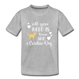 All You Need is Love and a Carolina Dog Kids' Premium T-Shirt - heather gray