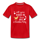 All You Need is Love and a Carolina Dog Kids' Premium T-Shirt - red