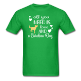 All You Need is Love and a Carolina Dog Unisex Classic T-Shirt - bright green