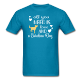 All You Need is Love and a Carolina Dog Unisex Classic T-Shirt - turquoise