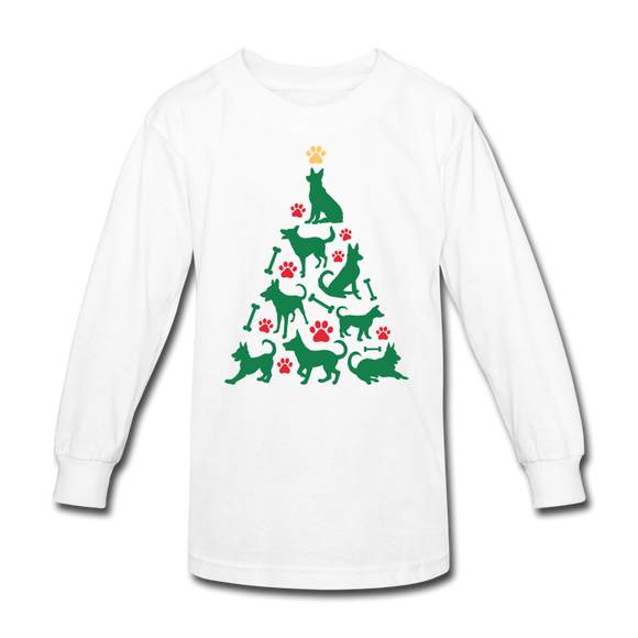 CD Christmas Tree Kids' Long Sleeve T-Shirt - white