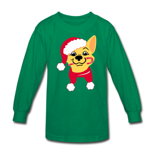 CD Santa Kids' Long Sleeve T-Shirt - kelly green