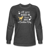 All You Need is Love and a Carolina Dog Long Sleeve T-Shirt - heather black