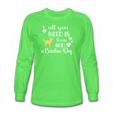 All You Need is Love and a Carolina Dog Long Sleeve T-Shirt - kiwi