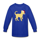 Here Comes Santa Paws Kids' Long Sleeve T-Shirt - royal blue