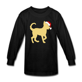 Here Comes Santa Paws Kids' Long Sleeve T-Shirt - black