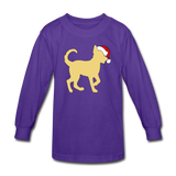 Here Comes Santa Paws Kids' Long Sleeve T-Shirt - dark purple