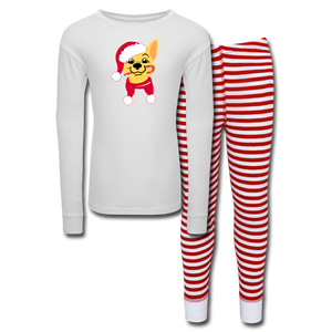 CD Santa Kids’ Pajama Set - white/red stripe