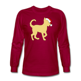 Here Comes Santa Paws Long Sleeve T-Shirt - dark red