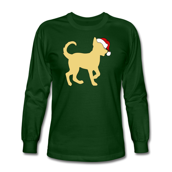 Here Comes Santa Paws Long Sleeve T-Shirt - forest green