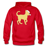 Here Comes Santa Paws Heavy Blend Adult Hoodie - red