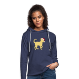 Here Comes Santa Paws Unisex Lightweight Terry Hoodie - heather navy