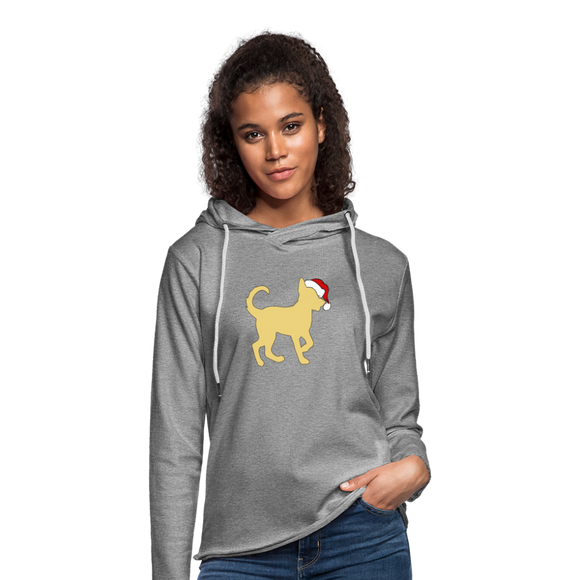 Here Comes Santa Paws Unisex Lightweight Terry Hoodie - heather gray