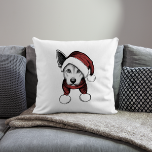 Santa’s Little Helper Throw Pillow Cover - natural white
