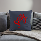 Red Plaid "Stay" Throw Pillow Cover - navy