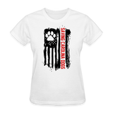 Distressed American Flag SCD Women's Fitted T-Shirt - white