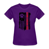 Distressed American Flag SCD Women's Fitted T-Shirt - purple
