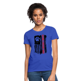 Distressed American Flag SCD Women's Fitted T-Shirt - royal blue