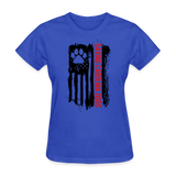 Distressed American Flag SCD Women's Fitted T-Shirt - royal blue