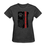 Distressed American Flag SCD Women's Fitted T-Shirt - heather black