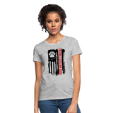Distressed American Flag SCD Women's Fitted T-Shirt - heather gray