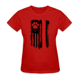 Distressed American Flag SCD Women's Fitted T-Shirt - red