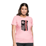 Distressed American Flag SCD Women's Fitted T-Shirt - pink
