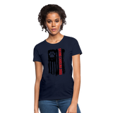 Distressed American Flag SCD Women's Fitted T-Shirt - navy