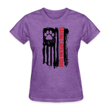 Distressed American Flag SCD Women's Fitted T-Shirt - purple heather