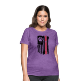 Distressed American Flag SCD Women's Fitted T-Shirt - purple heather
