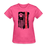 Distressed American Flag SCD Women's Fitted T-Shirt - heather pink