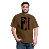 Distressed American Flag SCD T-Shirt - brown