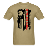 Distressed American Flag SCD T-Shirt - khaki