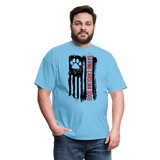 Distressed American Flag SCD T-Shirt - aquatic blue